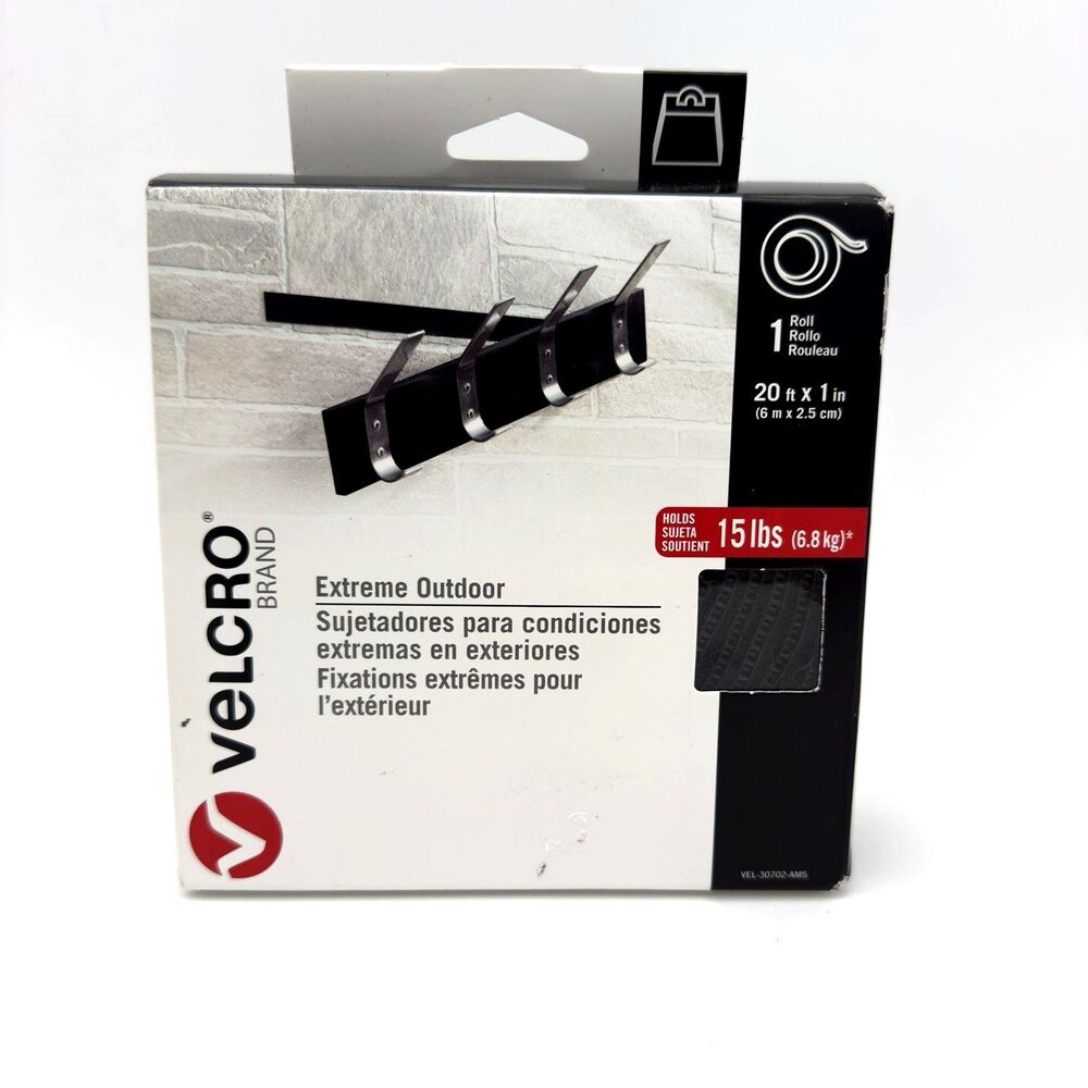 VELCRO Brand Extreme Outdoor Mounting Tape 20Ft x 1 In Holds 15 lbs Strong Heavy